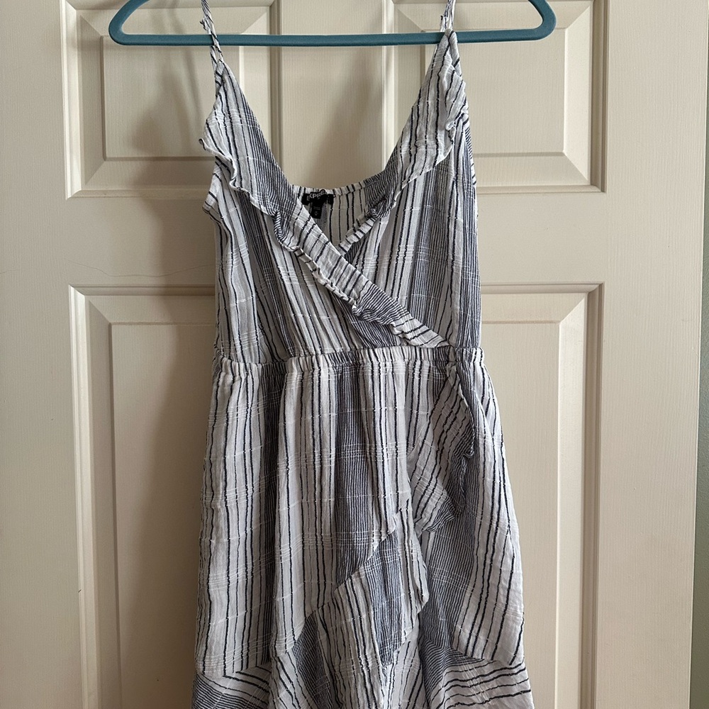 Express Blue and White Asymmetrical Sundress